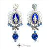 Aretes 2 en 1 de la Medalla Milagrosa en Stainless Steel DEVOZIONI - Perlas, Lazos y Cristales Azules