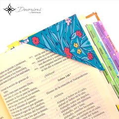 Corner Bookmark in Poly-Canvas for Bibles/Books/Notebooks - Flowers of Israel