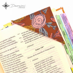 Corner Bookmark in Poly-Canvas for Bibles/Books/Notebooks - Fall Roses