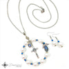 Decennary Necklace and Earrings Set in Pearls, Crystals and Stainless Steel