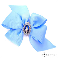 Virgin Mary (Miraculous Medal) Double Bow for Girls - Floreli + Devozioni