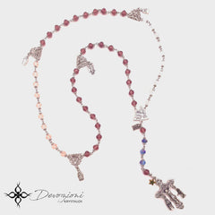 Advent Holy Rosary in Crystals, Hematites, Italian Medals and Stainless Steel