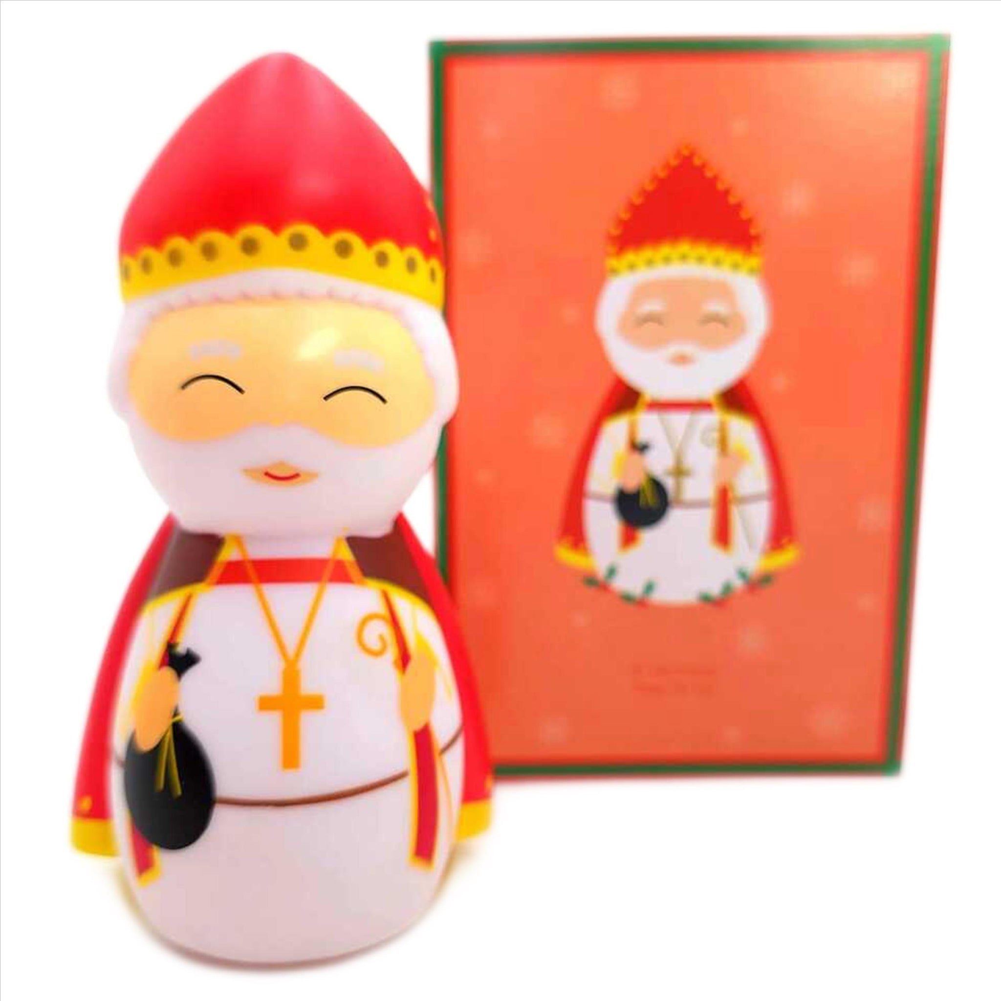 San Nicolás de Bari, "El Verdadero Santa Claus" - Figura Devocional en Vinyl