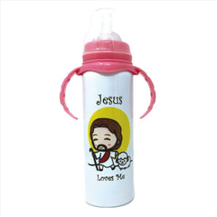 Jesus the Good Shepherd Stainless Steel Baby Bottle - Choose your Color