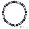 Pulseira Masculina Coleção "Sueño de San José", Preta, em Rochas de Cristal, Hematitas e Madeira