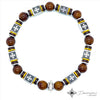 Pulseira Masculina "Sueño de San José" Coleção Marrom em Jades, Hematitas Douradas e Prateadas, e Coco