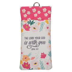 Estuches para Anteojos Doble-Bolsillo de Cuero Vegano con Versículos Bíblicos y Diseños Florales - Diseños a Escoger