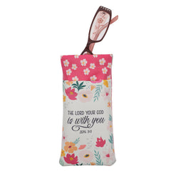 Estuches para Anteojos Doble-Bolsillo de Cuero Vegano con Versículos Bíblicos y Diseños Florales - Diseños a Escoger