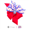 AMERICA 250 Collection - Virgin Mary Girl's Hair Bow (Red & White with Stars) - FLORELI + DEVOZIONI