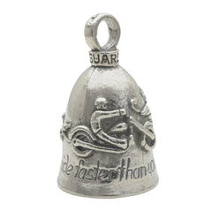 Never Ride faster than your Angel can Fly - 100% Pewter Bell Keychain Made in USA
