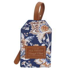 Vegan Leather Luggage Tag with Bible Verse 
