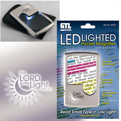 Portable Magnifier for Bibles (and Other Books) with LED Light & Protective Pouch