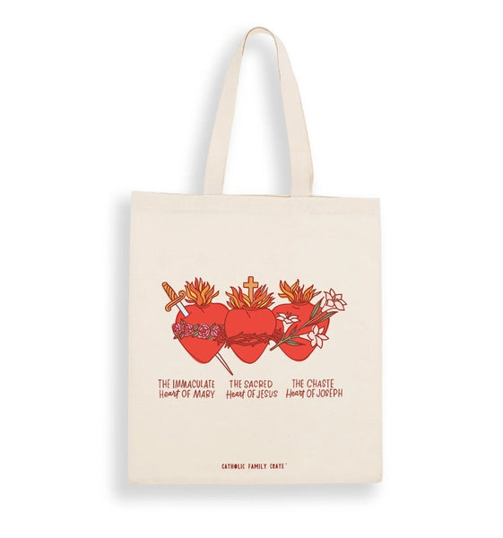 The 3 Sacred Hearts - Canvas Screen-Printed Tote Bag