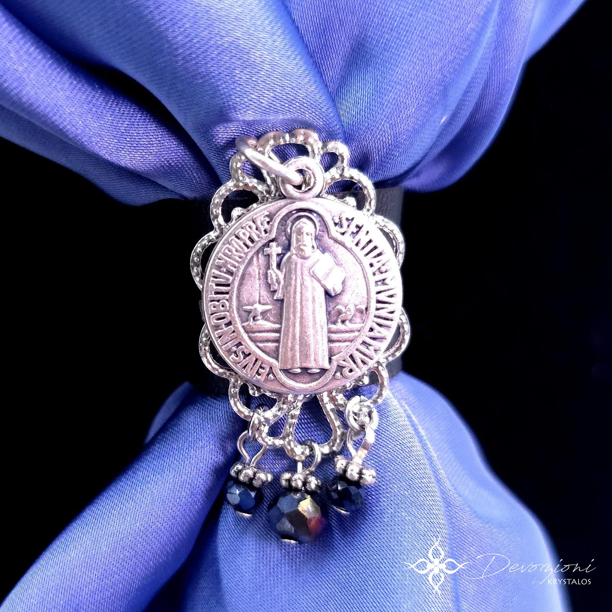 Devotional Scarf Ring - St. Benedict
