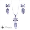 Guardian Angel, Celestial Protection Necklace and Earrings Set with Bow - Genuine Italian Medal, Stainless Steel and Aluminum Chain