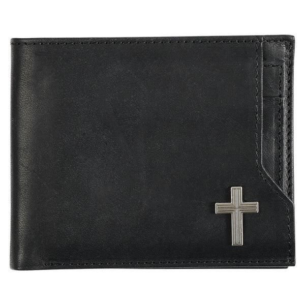 Silver Cross Black Genuine Leather Wallet for Men