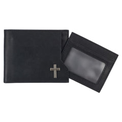 Silver Cross Black Genuine Leather Wallet for Men