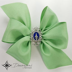 Virgin Mary (Miraculous Medal) Double Bow for Girls - Floreli + Devozioni