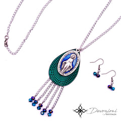 Decennary Necklace Set with Earrings and Giant Miraculous Medal