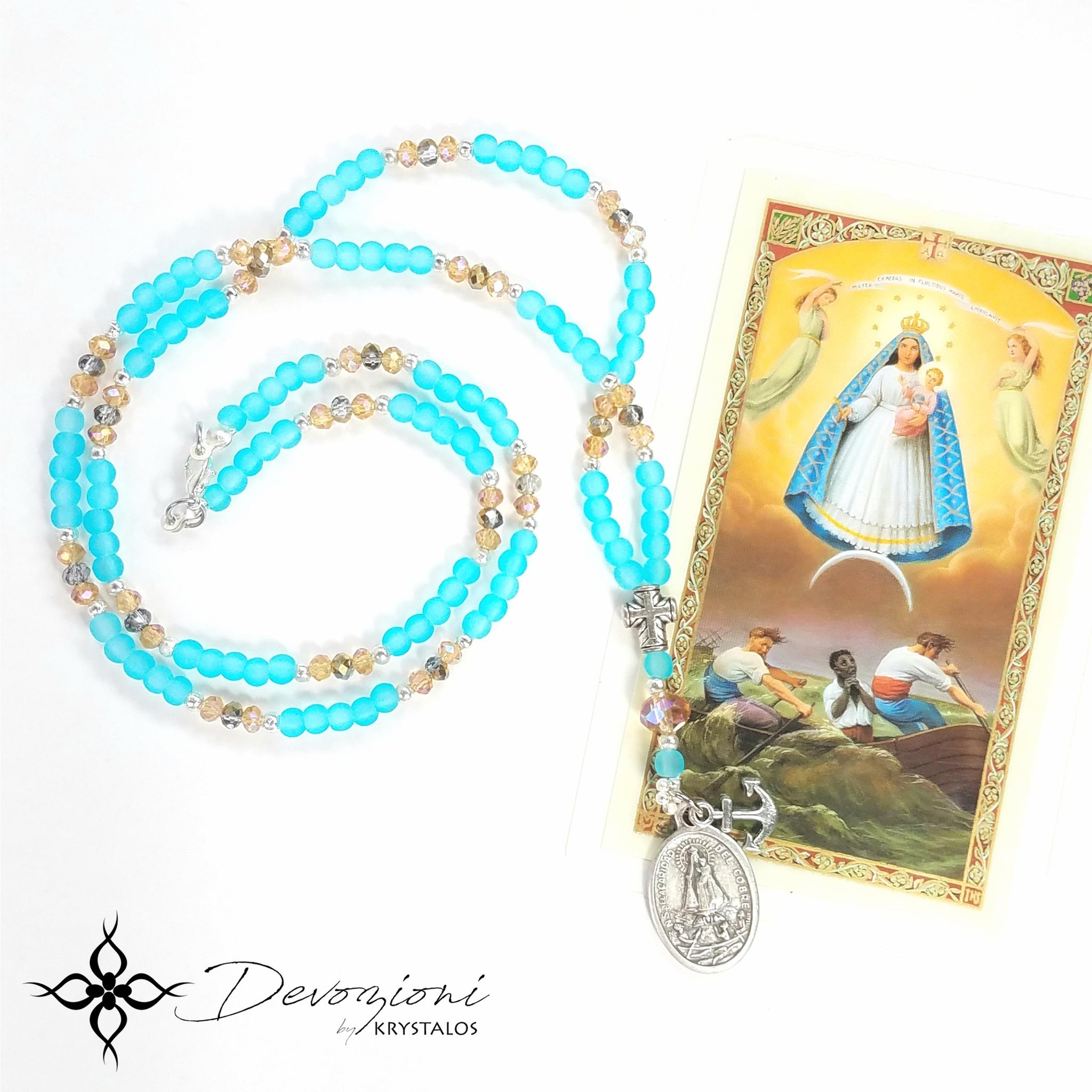 Virgin of Charity of El Cobre "Cachita" - DEVOZIONI Crystal Medal Necklace