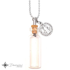 Saint Medal Necklace with Small Holy Water Bottle - DEVOZIONI