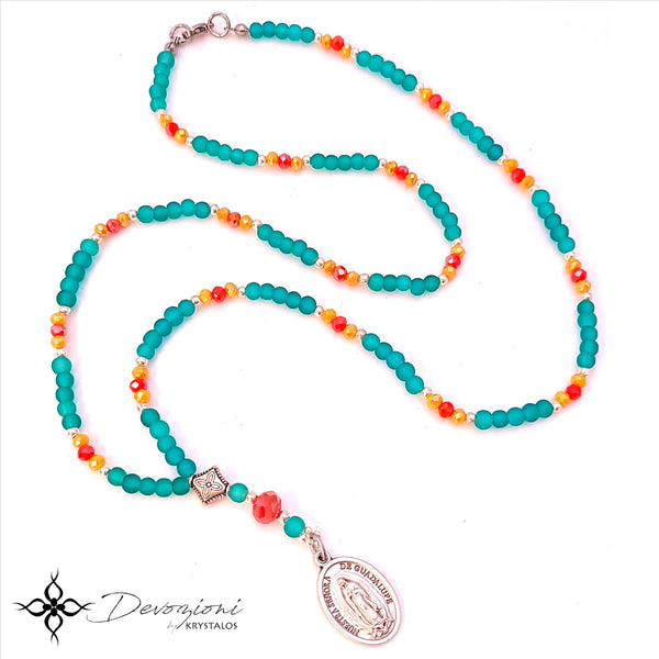 Virgin of Guadalupe - Crystal Medal Necklace