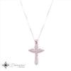 Sterling Silver and Austrian Crystal Angel and Heart Crucifix