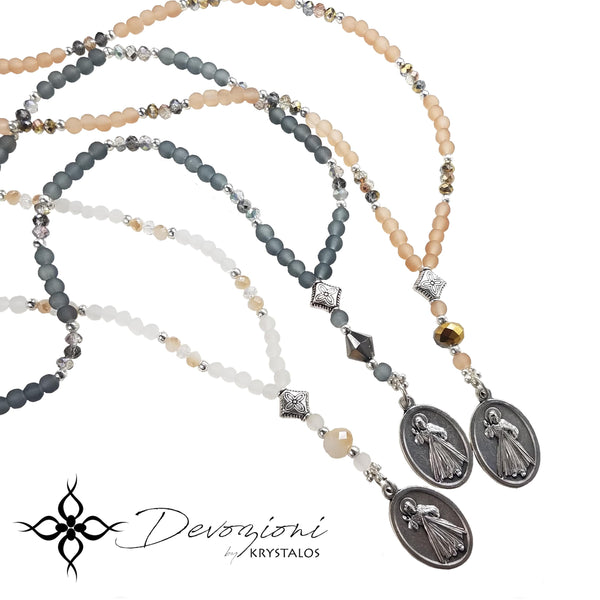 CRYSTAL MEDAL NECKLACE BY DEVOZIONI (CHOOSE YOUR DEVOTION)