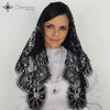 Spanish Mantilla in Genuine French Lace with Silver Details - Pick your Color