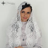 Spanish Mantilla with Rose Designs in Genuine Spanish Lace - Pick your Color