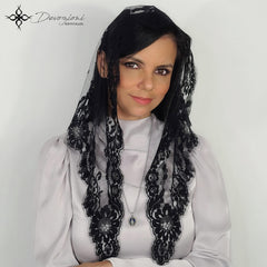 Small Spanish Mantilla in Genuine French Lace - Pick your Color