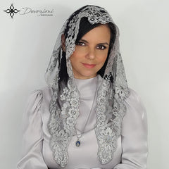 Small Spanish Mantilla in Genuine French Lace - Pick your Color