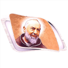 Saint Padre Pio - Italian Rectangular Wood Frame for Wall or Table